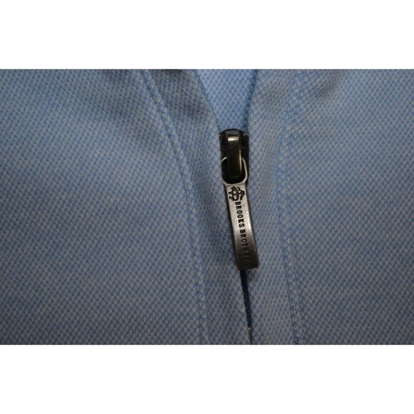 Brooks Brothers Sweater 1/4 Zip Men's Large Navy Blue Birdseye Cotton Sweatshirt - Picture 8 of 16
